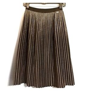Armani Exchange Silver Pleated Midi Skirt